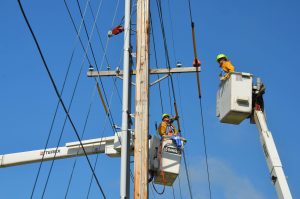 Workers need to take extreme care when working near overhead power lines