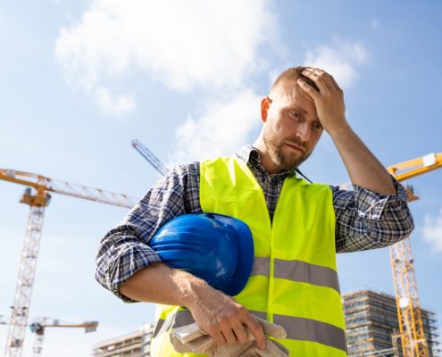 Unhappy,Sad,Construction,Worker.,Upset,Foreman,Frustration